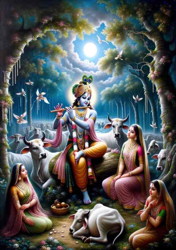 Hindu god Lord Krishna divine lover and statesman