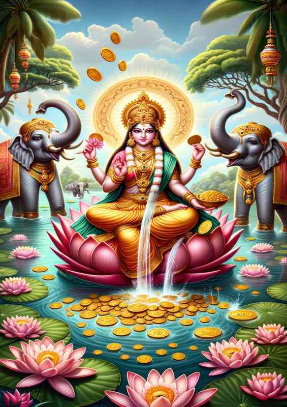Hindu goddess Lakshmi deity of wealth and prosperity