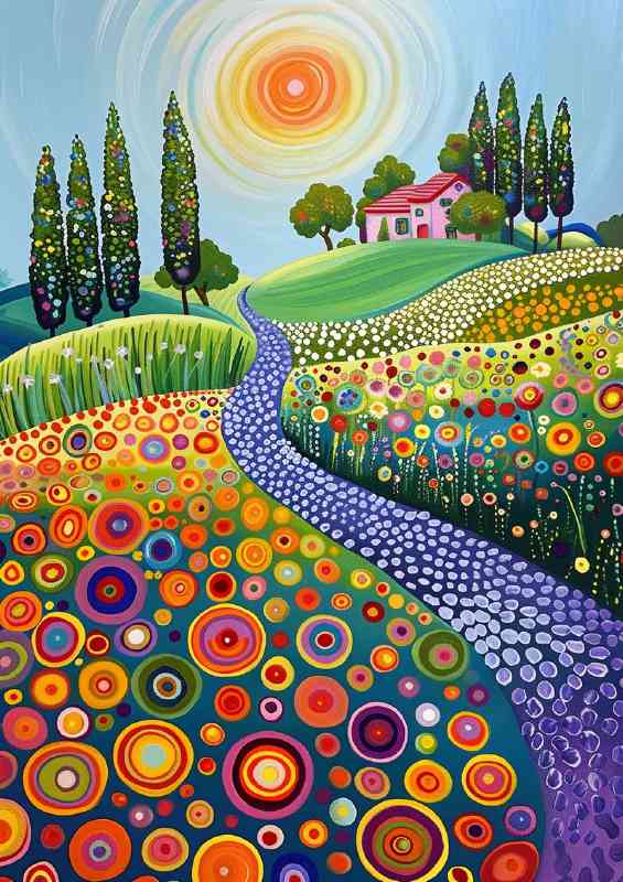 Polka dot path circled fields