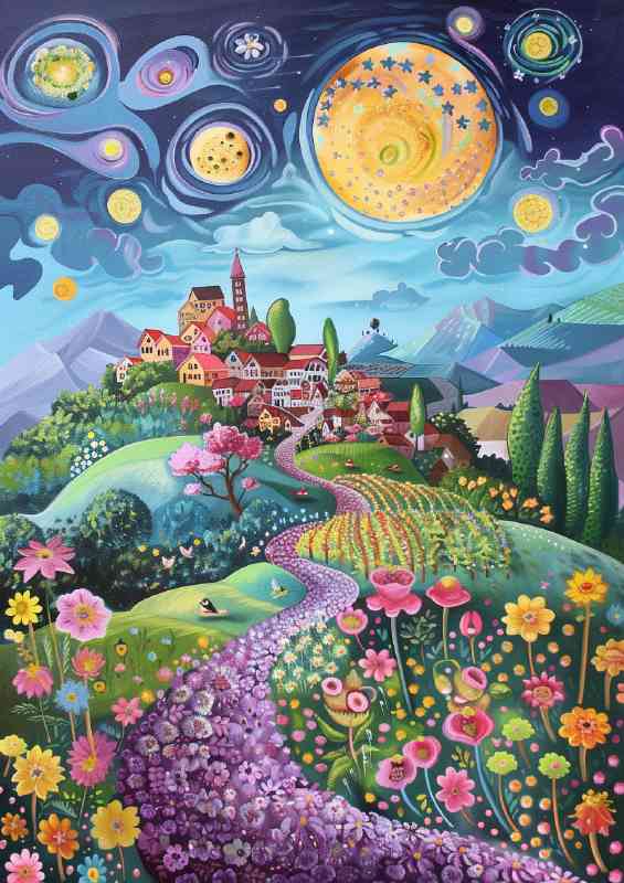 The flower path to the village