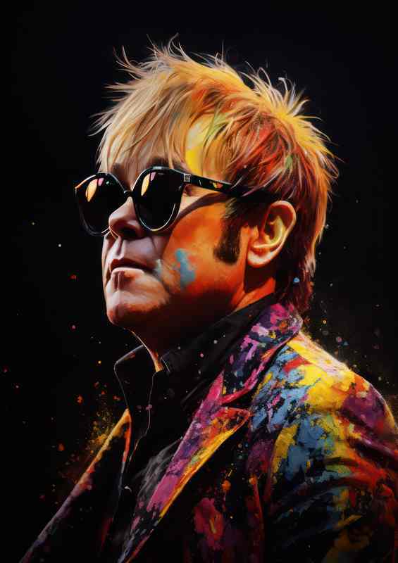 Elton John Very colourful art