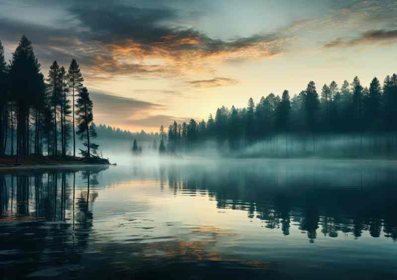 Misty Morning Golden Skies
