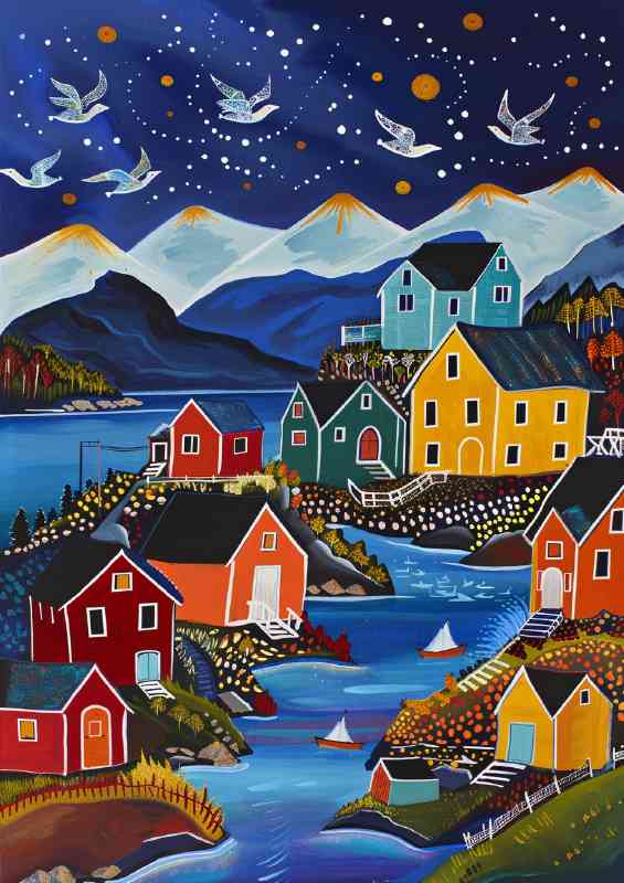 Scandinavian fishing village