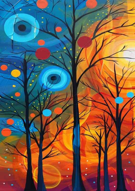 Abstraact dots and circles colourful