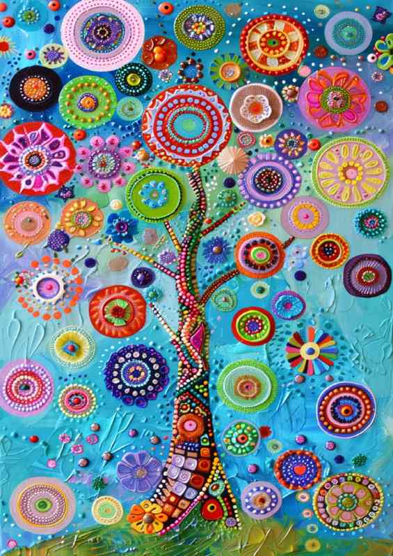 Abstract colourful patterns in the tree