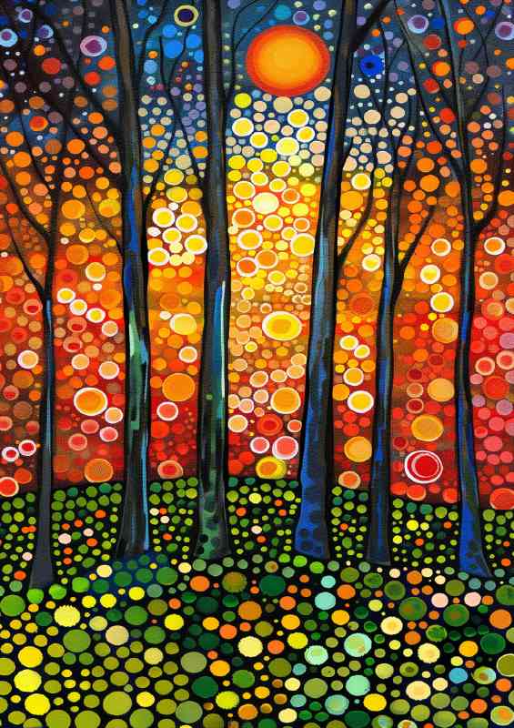 Circle trees in the woodland