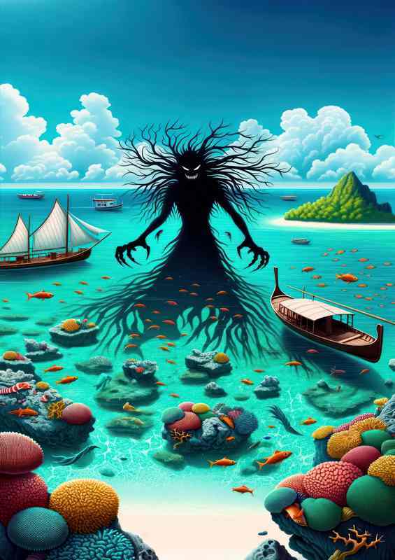 Maldivian spirit Rannamaari sea demon