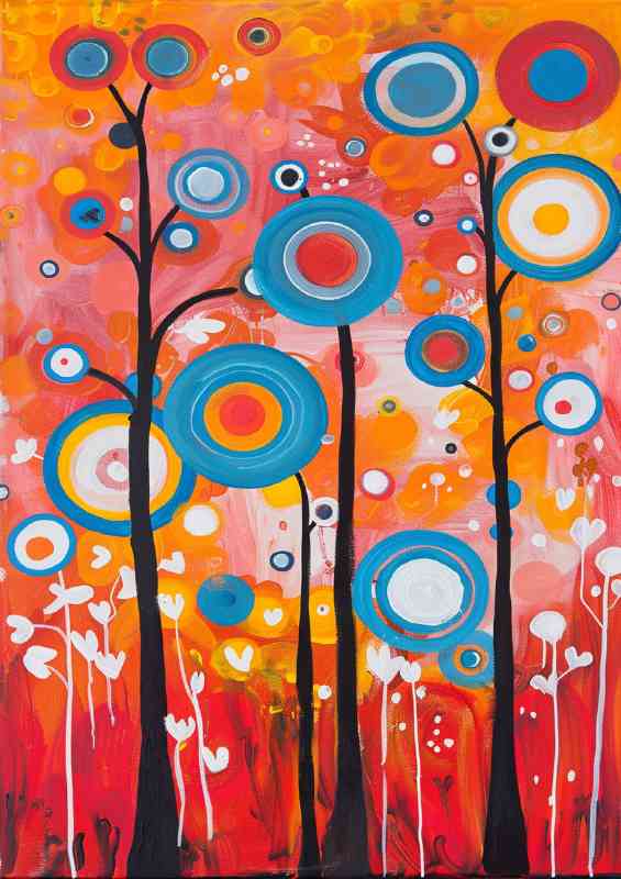 Painted circles of trees