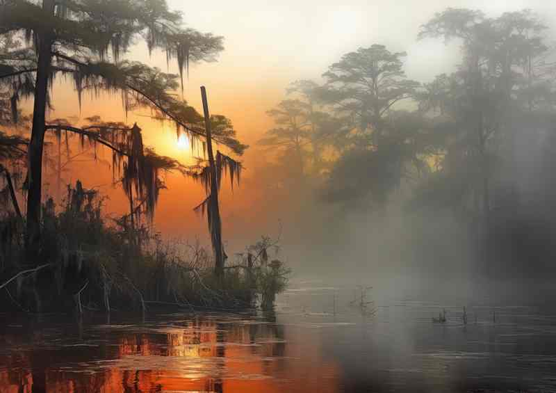 Orange And Grey Lake Harmony