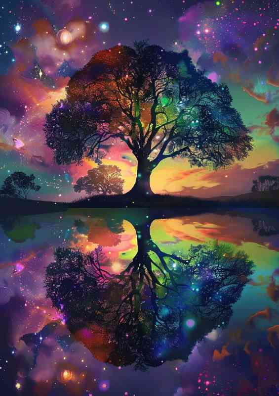 Reflective tree of life colourful