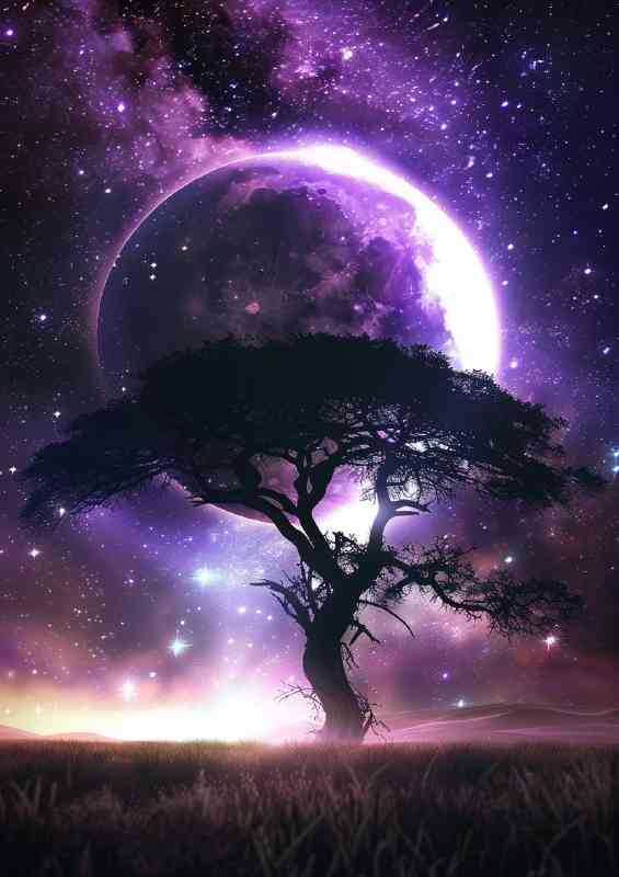 Surreal art of an eclipse over africa