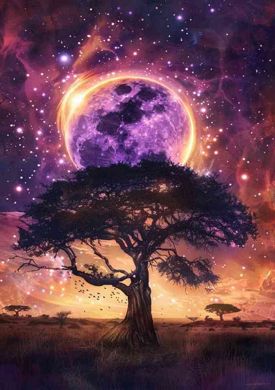 Surreal eclipse over the african planes