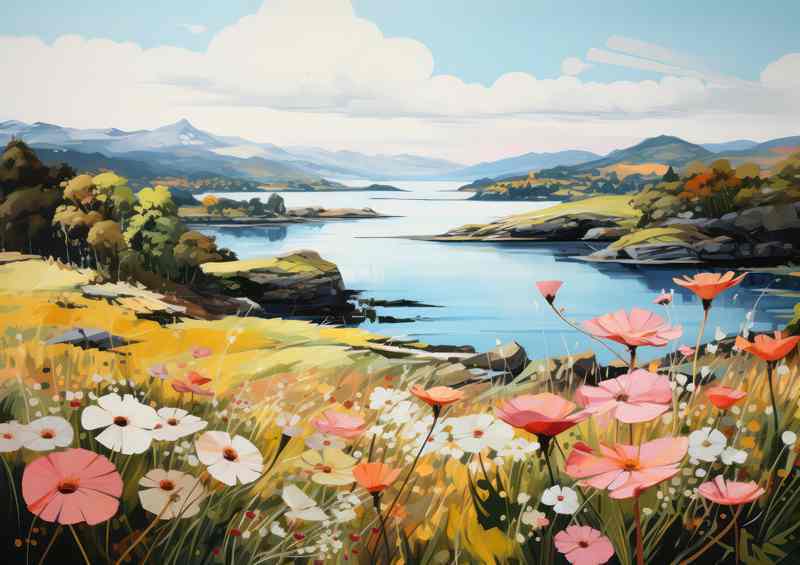 Pretty Flowers Near English Lake Whimsical Beauty
