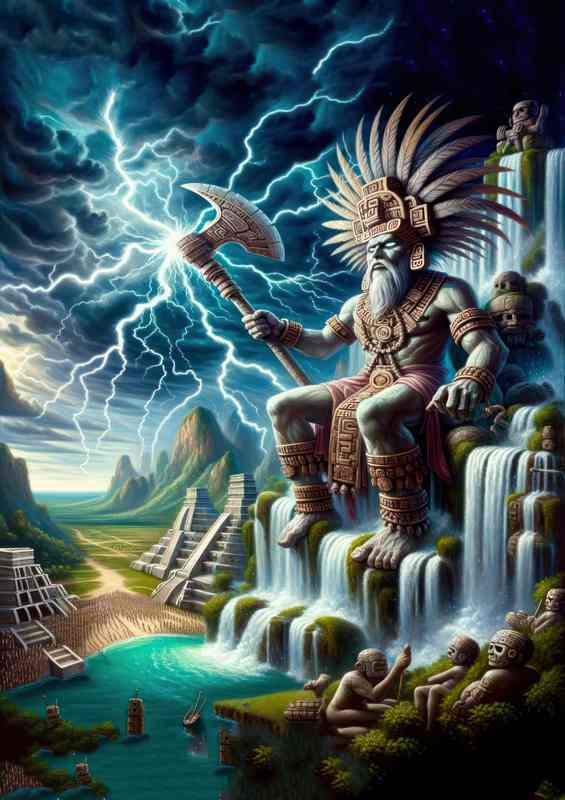 Mayan god Chaac rain and lightning