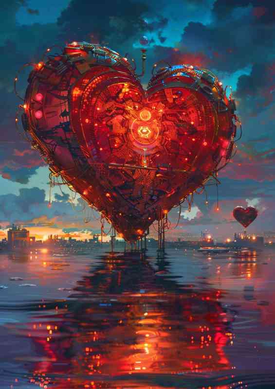 Heart shape in the sea