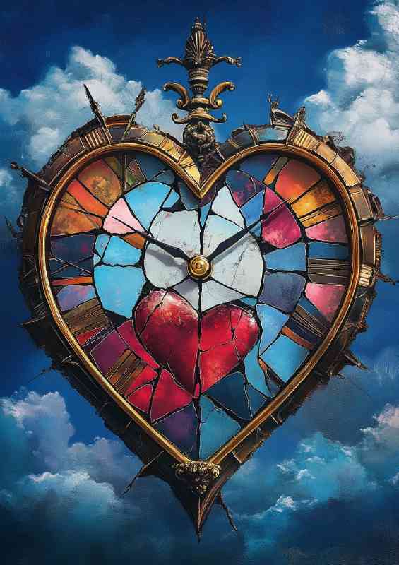 Heart shape with cracked glass