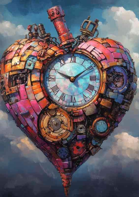 Heart with clock face