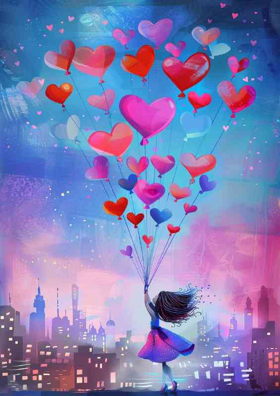 Pink baloons shaped as hearts