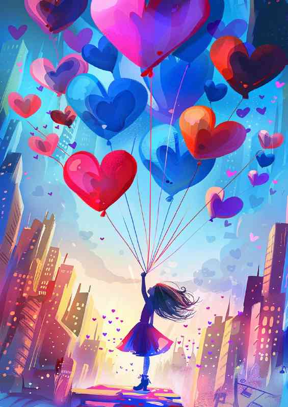 Valentines cluster of love balloons