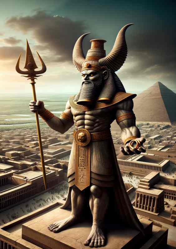 Marduk's Horned Helmet Metal Poster