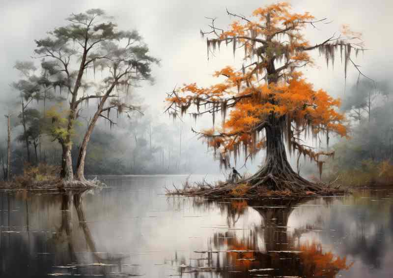 Swamp Tree In The Mist