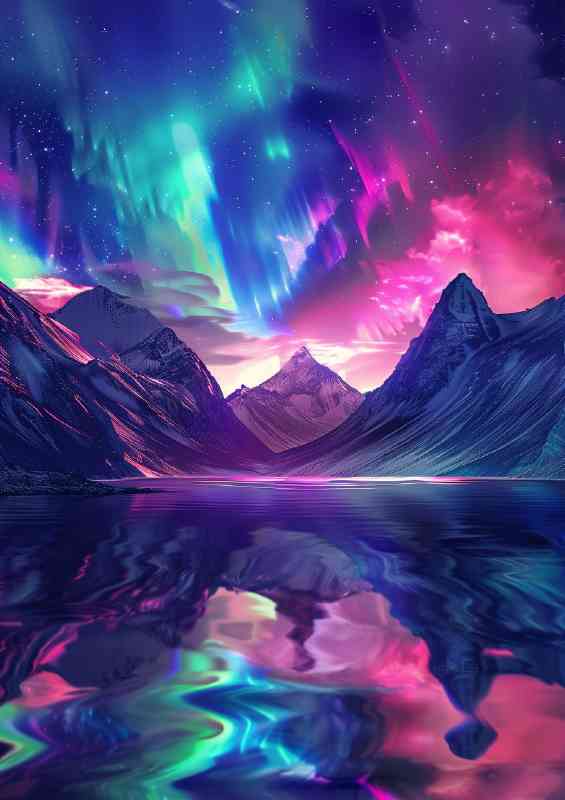 Aurora Borealis reflecting over the lake