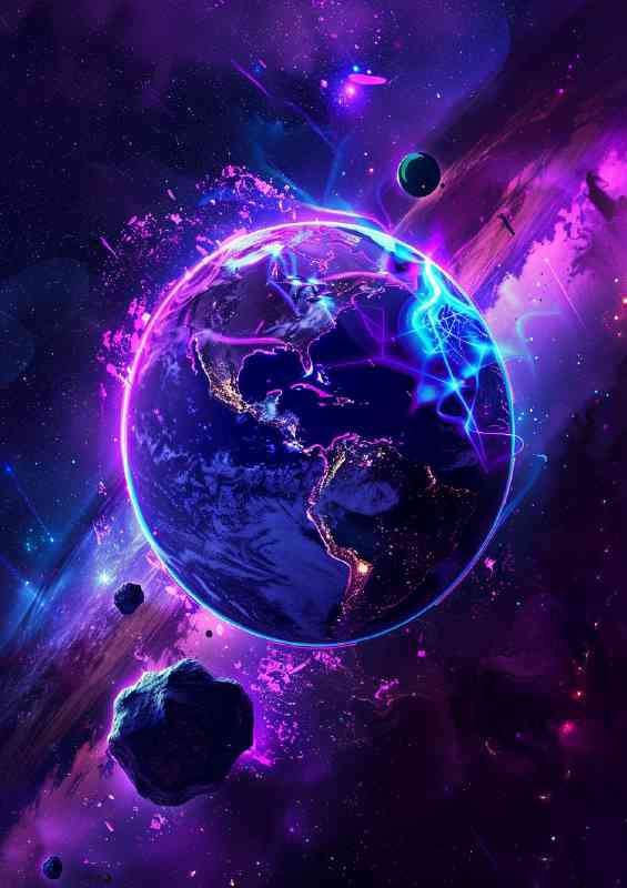 The planet with meteor rocks
