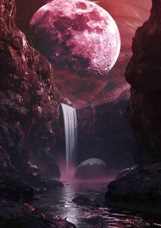 The planet with the waterfalls