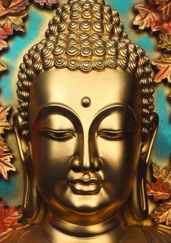 The golden buddhas face statue
