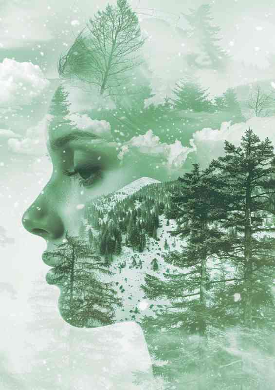 Beautiful face with trees and woodlands