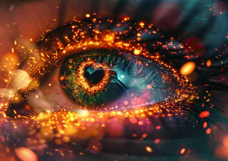 Heart shaped iris golwing bright