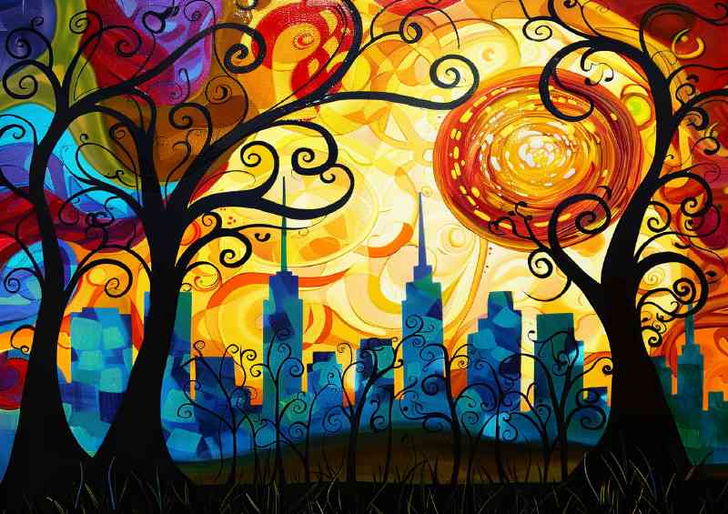 City skyline in a abstract style