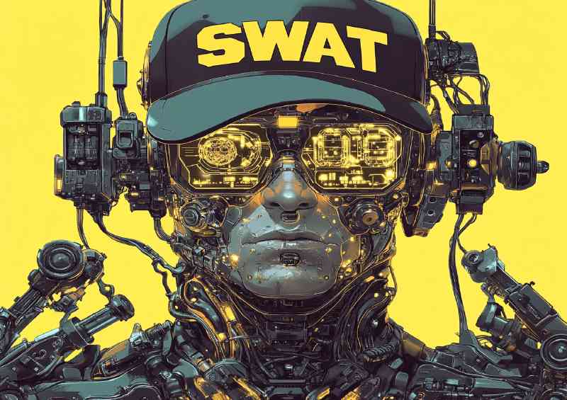 Close up robot swat