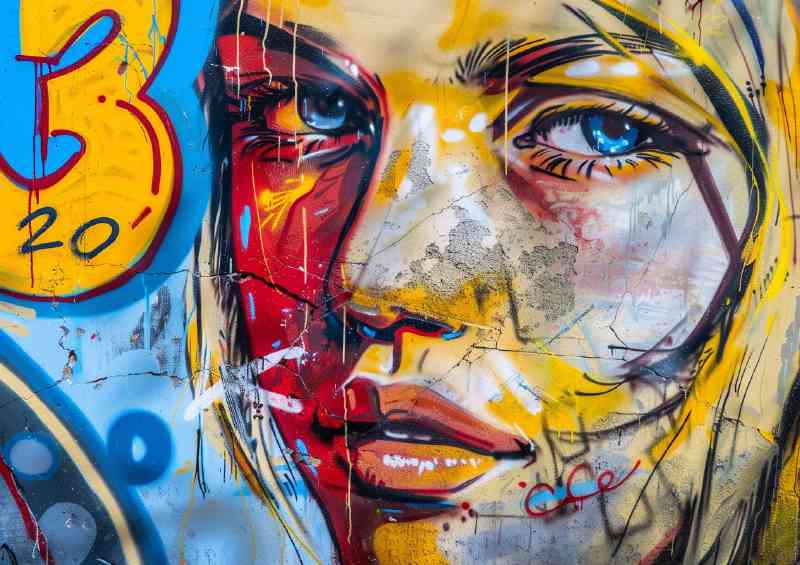 Girl urban street art face