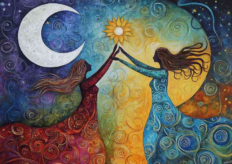 Ladies holding hands abstract