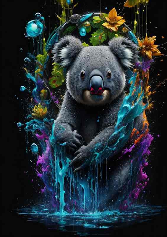 Colorful Koala Kaleidoscope Splash Art Masterpiece