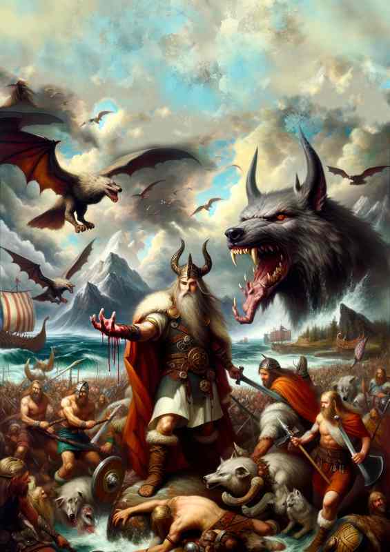Tyr War God Hand Sacrifice Metal Poster