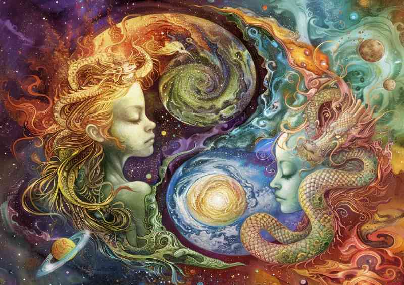Ying and yang style vision art