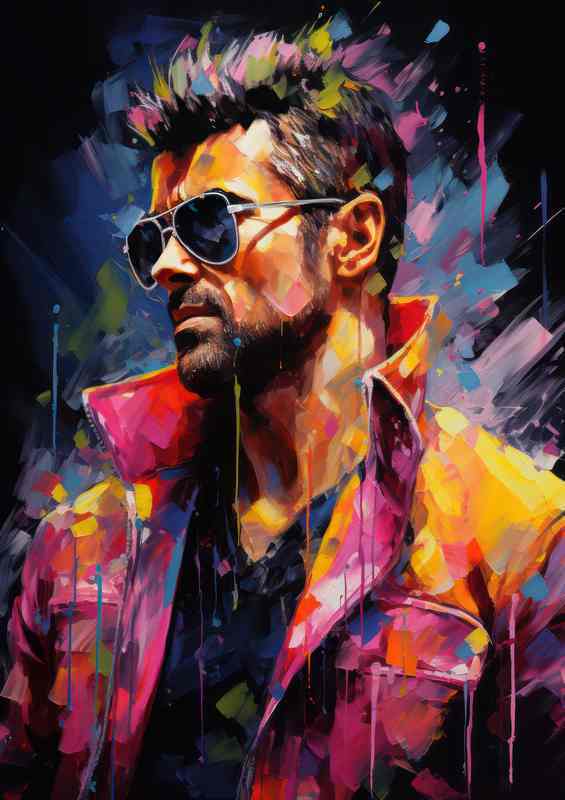 George Michael Very colourful splash art