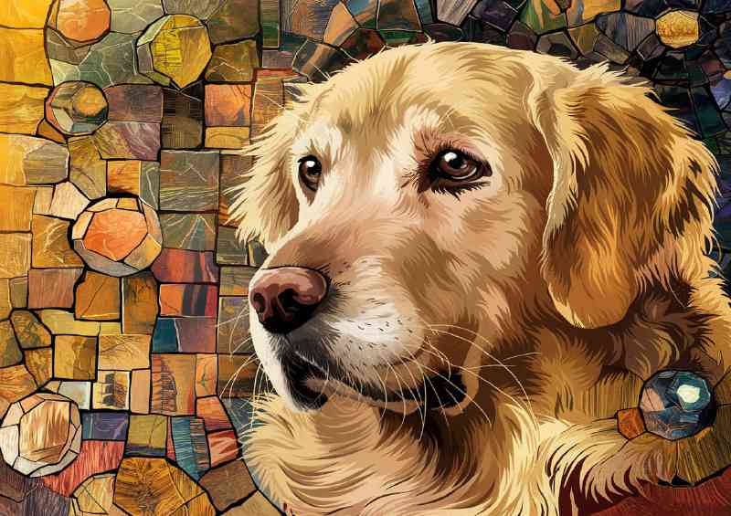 Golden retriver in abstract art form