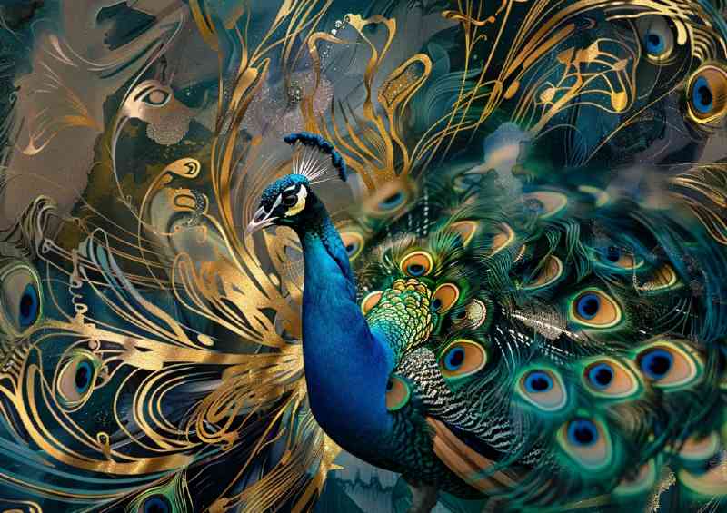 Peacock feathers that flow with swirls