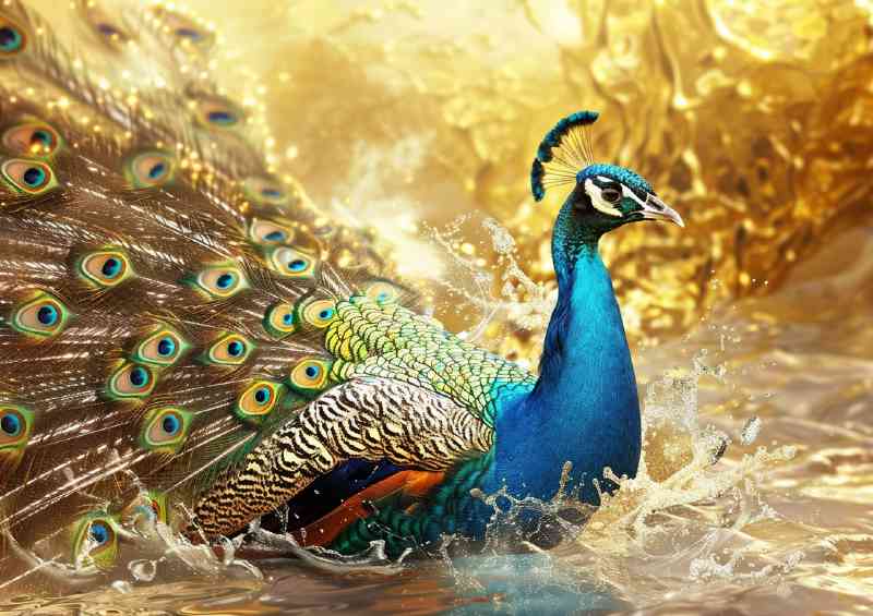 The golden peacock beautiful