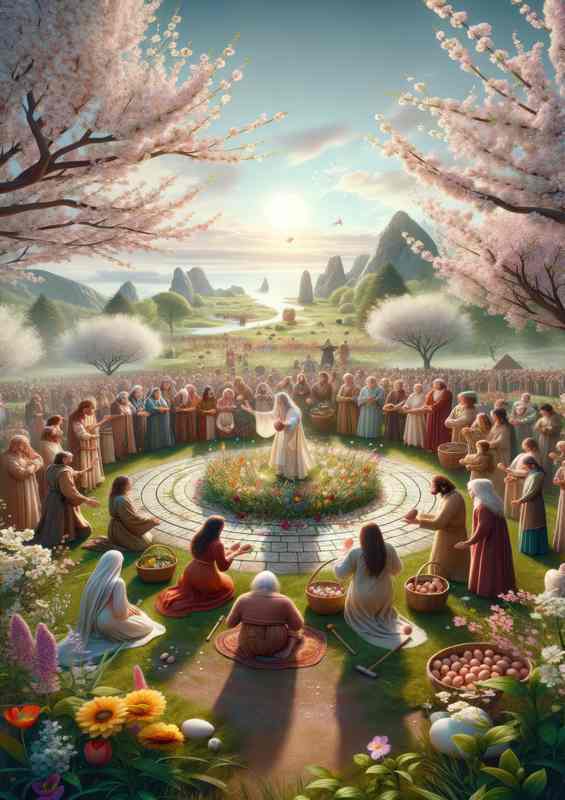 Pagan ceremony of Ostara marking the vernal equinox