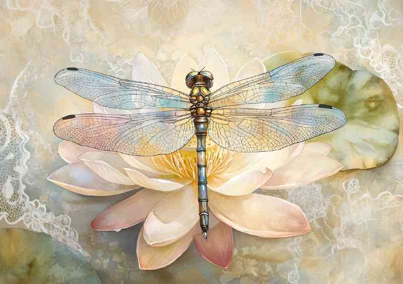 Beautiful watercolor dragonfly