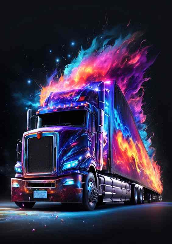 Luxury Truck Striking Splash Art Design