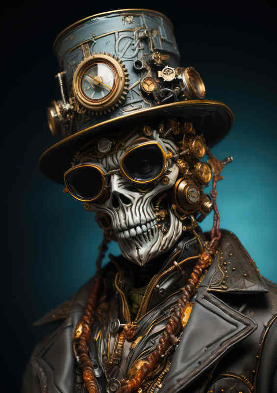 Steampund style skull face abstract style