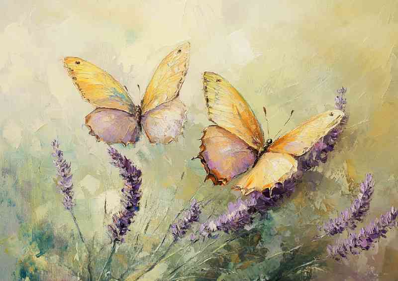 Lavender fields with butterflies