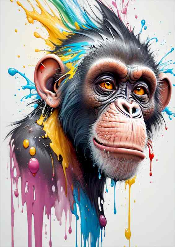 Mystical Monkey Muse Colorful Splash Artistry ⚡ Super Hot Deal!