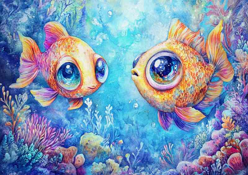 Cartoon style baby fish