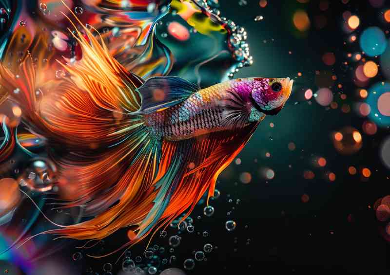 Colourful betta fish magical